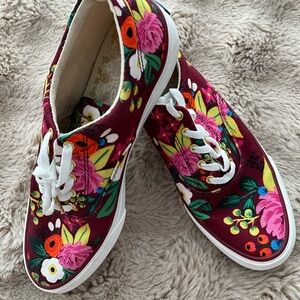 Keds Red and Pink Floral Sneakers